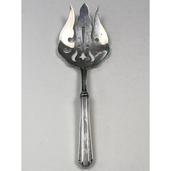 1931 Manchester STERLING Park Avenue Medium COLD MEAT SERVING FORK Plated Tines - Picture 1 of 4